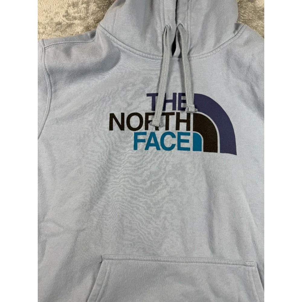 The North Face Pullover Hoodie Mens XL Light Blue Logo Sweatshirt